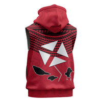 Wallis And Futuna Sleeveless Zip Hoodie Polynesian Tattoo Flag Map