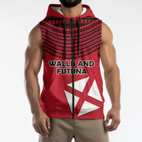 Wallis And Futuna Sleeveless Zip Hoodie Polynesian Tattoo Flag Map
