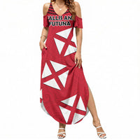 Wallis And Futuna Summer Maxi Dress Polynesian Tattoo Flag Map