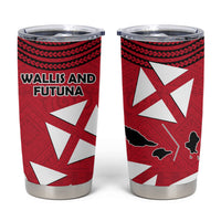 Wallis And Futuna Tumbler Cup Polynesian Tattoo Flag Map