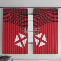 Wallis And Futuna Window Curtain Polynesian Tattoo Flag Map