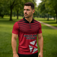 Wallis And Futuna Zipper Polo Shirt Polynesian Tattoo Flag Map