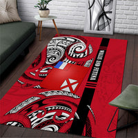 Wallis And Futuna Area Rug Tribal Polynesian Tattoo Flag Motif
