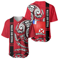 Wallis And Futuna Baseball Jersey Tribal Polynesian Tattoo Flag Motif