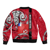 Wallis And Futuna Bomber Jacket Tribal Polynesian Tattoo Flag Motif