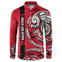 Wallis And Futuna Button Sweatshirt Tribal Polynesian Tattoo Flag Motif
