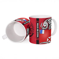 Wallis And Futuna Ceramic Mug Tribal Polynesian Tattoo Flag Motif