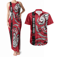 Wallis And Futuna Couples Matching Tank Maxi Dress and Hawaiian Shirt Tribal Polynesian Tattoo Flag Motif