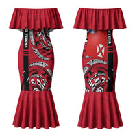 Wallis And Futuna Family Matching Mermaid Dress and Hawaiian Shirt Tribal Polynesian Tattoo Flag Motif