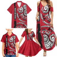 Wallis And Futuna Family Matching Summer Maxi Dress and Hawaiian Shirt Tribal Polynesian Tattoo Flag Motif