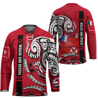 Wallis And Futuna Hockey Jersey Tribal Polynesian Tattoo Flag Motif