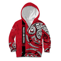 Wallis And Futuna Kid Hoodie Tribal Polynesian Tattoo Flag Motif