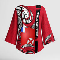 Wallis And Futuna Kimono Sleeve Blouse Tribal Polynesian Tattoo Flag Motif