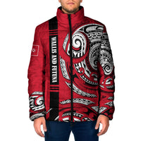 Wallis And Futuna Padded Jacket Tribal Polynesian Tattoo Flag Motif