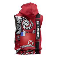 Wallis And Futuna Sleeveless Zip Hoodie Tribal Polynesian Tattoo Flag Motif