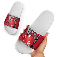 Wallis And Futuna Slide Sandals Tribal Polynesian Tattoo Flag Motif