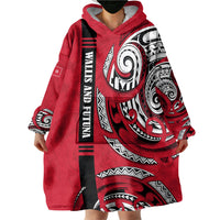 Wallis And Futuna Wearable Blanket Hoodie Tribal Polynesian Tattoo Flag Motif
