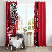 Wallis And Futuna Window Curtain Tribal Polynesian Tattoo Flag Motif