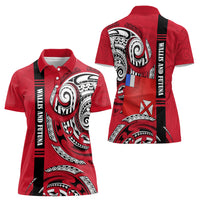 Wallis And Futuna Women Polo Shirt Tribal Polynesian Tattoo Flag Motif