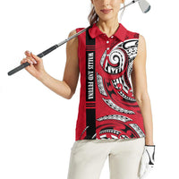 Wallis And Futuna Women Sleeveless Polo Shirt Tribal Polynesian Tattoo Flag Motif