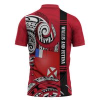 Wallis And Futuna Zipper Polo Shirt Tribal Polynesian Tattoo Flag Motif