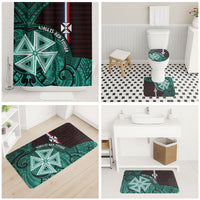 Wallis And Futuna Bathroom Set Tribal Polynesian Tattoo Heritage Cross Flag