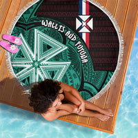 Wallis And Futuna Beach Blanket Tribal Polynesian Tattoo Heritage Cross Flag