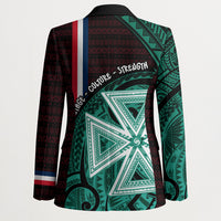 Wallis And Futuna Blazer Tribal Polynesian Tattoo Heritage Cross Flag