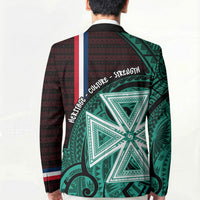 Wallis And Futuna Blazer Tribal Polynesian Tattoo Heritage Cross Flag