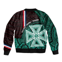 Wallis And Futuna Bomber Jacket Tribal Polynesian Tattoo Heritage Cross Flag
