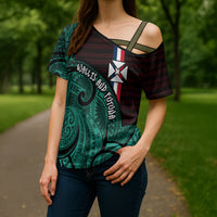 Wallis And Futuna Cross Shoulder Shirt Tribal Polynesian Tattoo Heritage Cross Flag