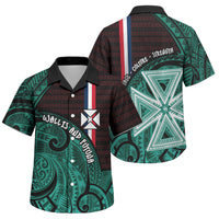 Wallis And Futuna Family Matching Summer Maxi Dress and Hawaiian Shirt Tribal Polynesian Tattoo Heritage Cross Flag