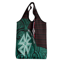 Wallis And Futuna Grocery Bag Tribal Polynesian Tattoo Heritage Cross Flag