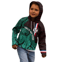 Wallis And Futuna Kid Hoodie Tribal Polynesian Tattoo Heritage Cross Flag