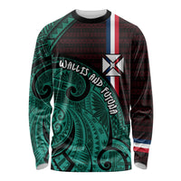 Wallis And Futuna Long Sleeve Shirt Tribal Polynesian Tattoo Heritage Cross Flag