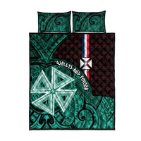 Wallis And Futuna Quilt Bed Set Tribal Polynesian Tattoo Heritage Cross Flag