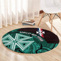 Wallis And Futuna Round Carpet Tribal Polynesian Tattoo Heritage Cross Flag