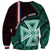 Wallis And Futuna Sweatshirt Tribal Polynesian Tattoo Heritage Cross Flag