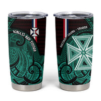 Wallis And Futuna Tumbler Cup Tribal Polynesian Tattoo Heritage Cross Flag