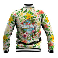 Hawaiian Piko Threads Of Paradise Aloha Baseball Jacket Tropical Hibiscus Plumeria