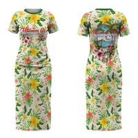 Hawaiian Piko Threads Of Paradise Aloha Couples Matching Short Sleeve Bodycon Dress and Hawaiian Shirt Tropical Hibiscus Plumeria TS04 - Polynesian Pride