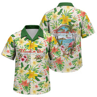 Hawaiian Piko Threads Of Paradise Aloha Family Matching Puletasi and Hawaiian Shirt Tropical Hibiscus Plumeria TS04 Son's Shirt White Green - Polynesian Pride