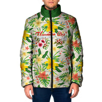 Hawaiian Piko Threads Of Paradise Aloha Padded Jacket Tropical Hibiscus Plumeria