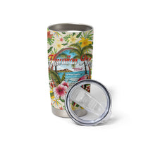 Hawaiian Piko Threads Of Paradise Aloha Tumbler Cup Tropical Hibiscus Plumeria