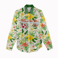 Hawaiian Piko Threads Of Paradise Aloha Women Casual Shirt Tropical Hibiscus Plumeria