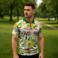 Hawaiian Piko Threads Of Paradise Aloha Zipper Polo Shirt Tropical Hibiscus Plumeria TS04 - Polynesian Pride
