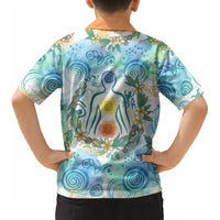 Hawaiian Piko Cultural Pride Aloha Kid Hawaiian Shirt Watercolor Spiral Art - Tropical Plumeria Lei Garland TS04 - Polynesian Pride