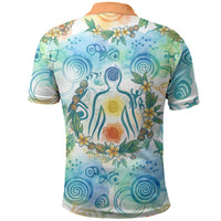 Hawaiian Piko Cultural Pride Aloha Polo Shirt Watercolor Spiral Art - Tropical Plumeria Lei Garland TS04 - Polynesian Pride
