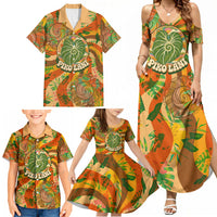 Hawaiian Piko Lani Cultivate I Ka Piko Aloha Family Matching Summer Maxi Dress and Hawaiian Shirt Retro Psychedelic Taro Leaf - Hibiscus Flowers TS04 - Polynesian Pride