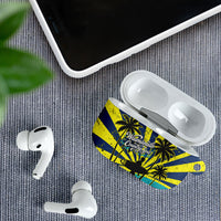 Waimanalo Oahu Hawaii Surfing AirPods Case Tropical Beach Retro Sunburst Surfboard